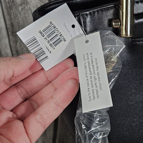 TOPSHOP Purse Black BOHO Small Tote Purse Bag New With Tags Classy Design NWT - Picture 4 of 7